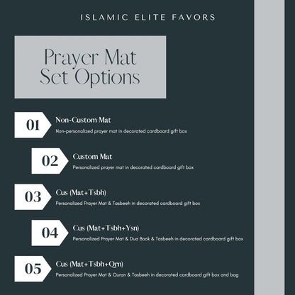 Personalized Soft Plush Prayer Mat Quran Tasbeeh Islamic Gift Set