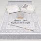 Personalized Blue Luxury Heavy Velvet Prayer Mat Velvet Quran Pearl Prayer Beads Islamic Gift Set